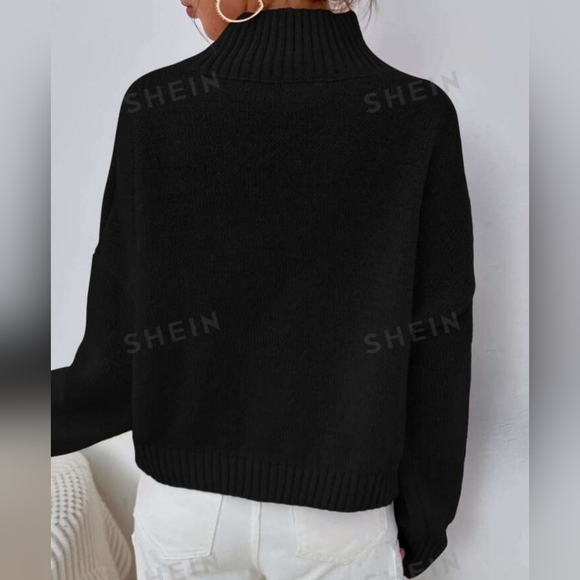 NWOT Mock Neck Drop Shoulder Sweater | Size Small - Picture 2 of 5